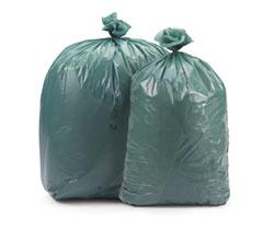 Heavy-duty blue trash bag