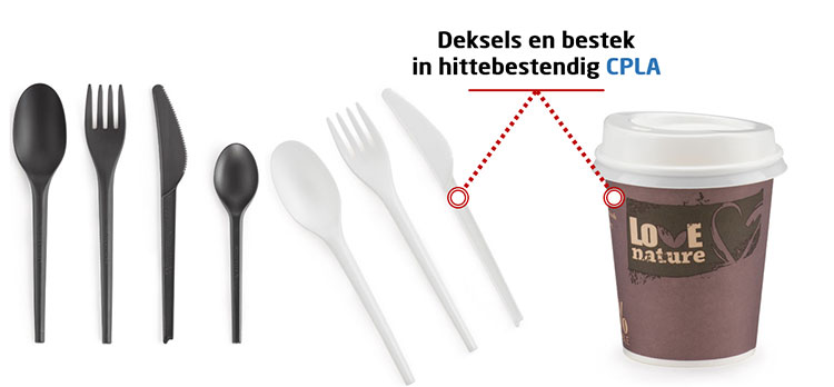 Deksels en bestek in hittebestendig CPLA