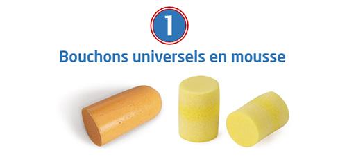 Bouchons universels en mousse comme protection auditive