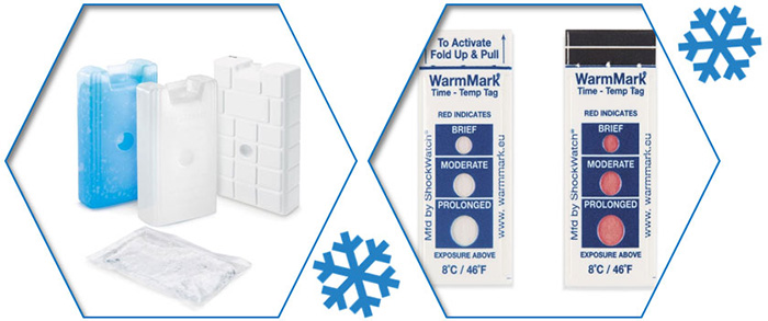 Maintenez vos produits au froid avec des accumulateurs. | Faites usage des indicateurs de température pour un contrôle optimal.