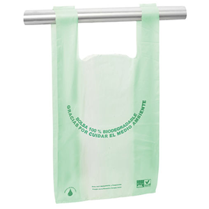 Bolsa biodegradable con asas camiseta