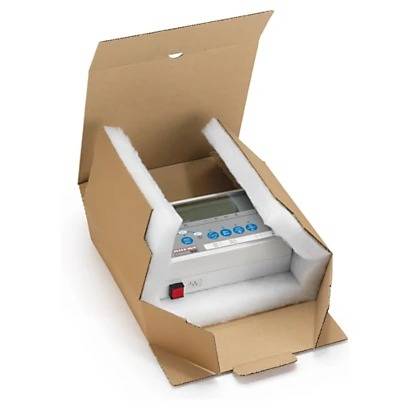 Caja postal marrón con relleno de espuma RAJA®